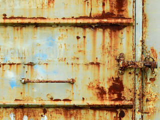old metal door of the train