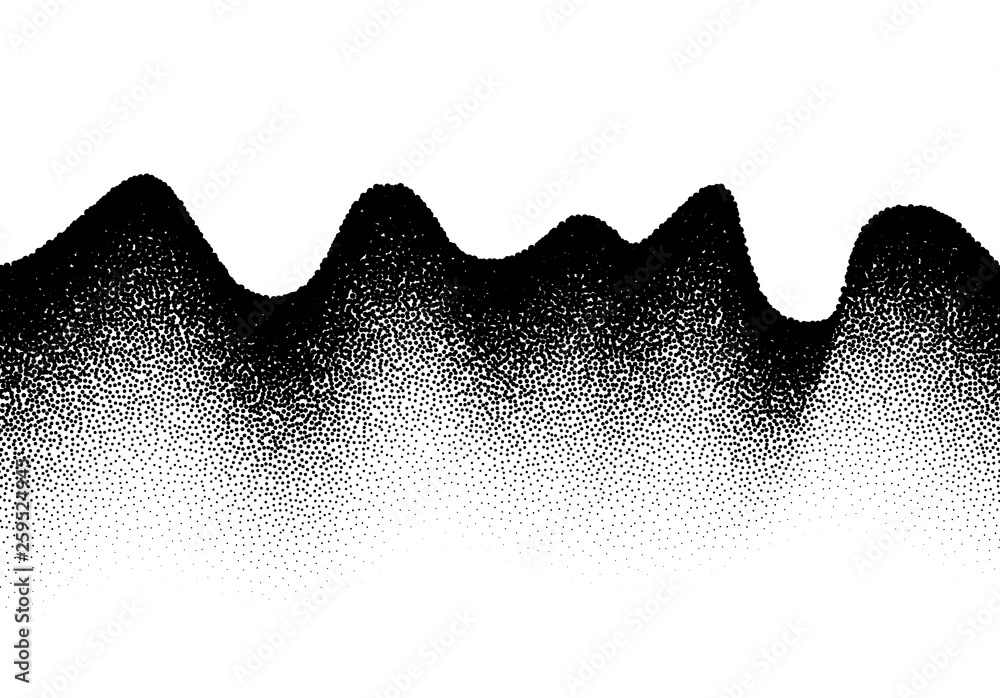 Poster Abstract background with wave of scattered dots