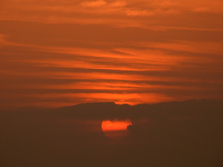 sunrise in sky with cloud