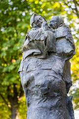 Sculptures in the Elysian Park. Paris. France. August 2, 2018.