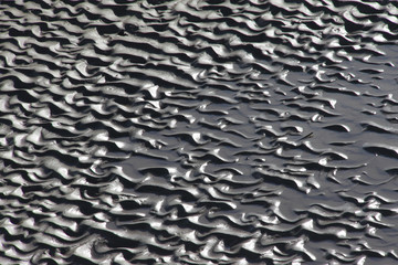 Patterns on the beach left by receding tide