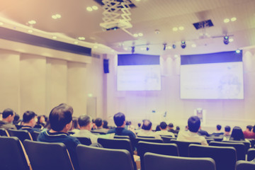 Blurry of auditorium for shareholders' meeting or seminar event