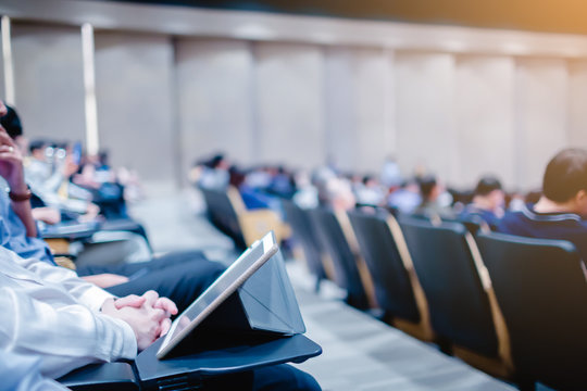 Blurry of auditorium for shareholders' meeting or seminar event