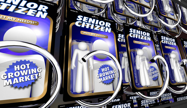 Senior Citizens Older Aging People Action Figures 3d Illustration