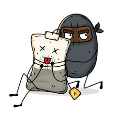 Coffee VS Tea. Cartoon vector illustration. Coffee or tea concept.