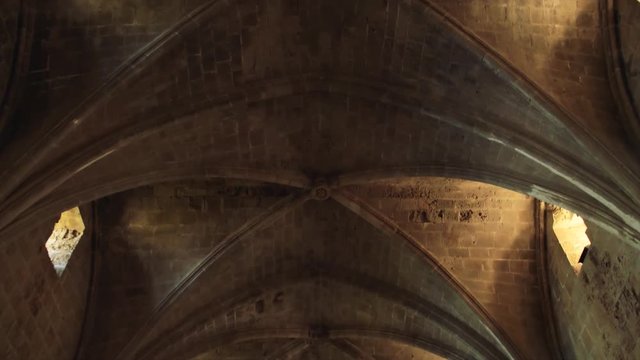 Inside View Of Catholic Church in Bellapais Abbey Turkish Side of Cyprus 4K