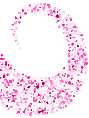 Hearts confetti flying vector background graphic design.