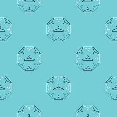Seamless texture with hangers. Isolated linear simple flat shapes. Graphic vector print.