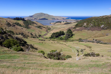 Fototapeta na wymiar Scenic view of the countryside in the Otago Peninsula