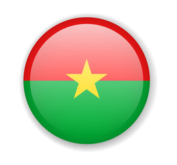 Burkina Faso flag round bright icon on a white background