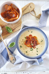Creamy potato soup with bacon