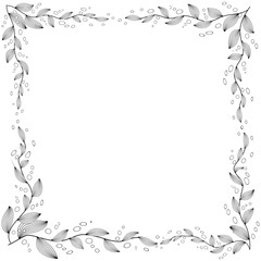 Floral frame. coloring book for adult and older children or like greeting card for birthday, Valentines day or wedding invitation