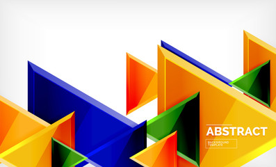 Flying triangles compostion geometric background