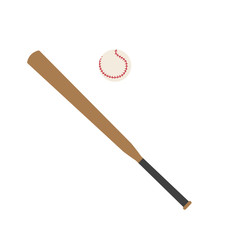 crossed baseball bats and ball- vector illustration
