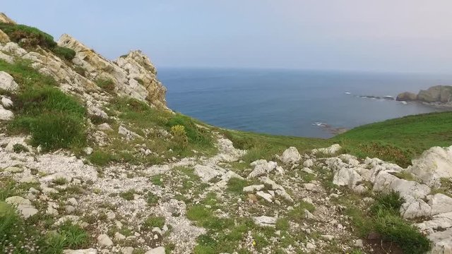 road to luanco beach in asturias