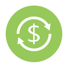Cost recovery button icon. Money clipart isolated on white background