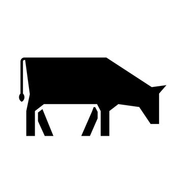 Cow simple glyph icon. Clipart image isolated on white background