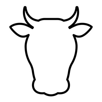 Cow head outline icon. Clipart image isolated on white background