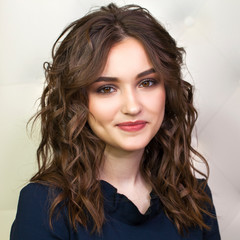 Fototapeta premium Make up beauty. Close up beautiful brunette fashion girl