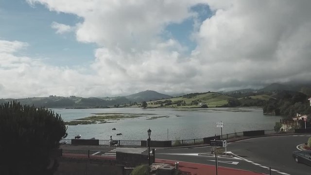 aerial image climbing showing ribadesella lake