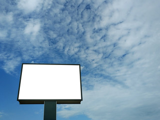 Blank billboard on blue sky
