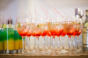 Beautiful wedding reception drinks detail