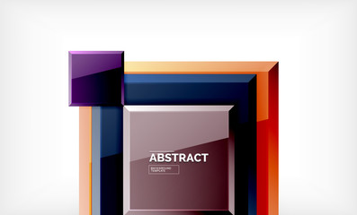 Square abstract background, glossy geometric design