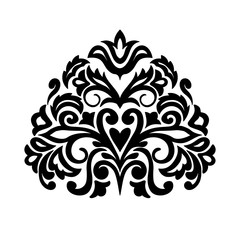 black damask blazon with heart symbol