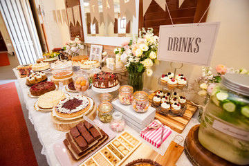 Beautiful wedding reception sweet buffet