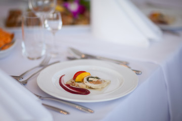 Beautiful wedding reception table decoration