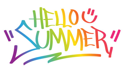 HELLO SUMMER colorful graffiti tag banner