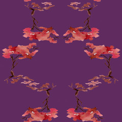 watercolor sakura pattern