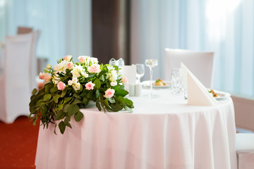 Beautiful wedding reception table decoration
