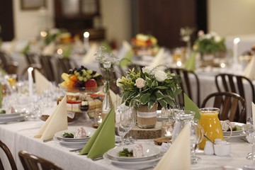 Beautiful wedding reception table decoration