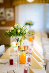 Beautiful wedding reception table decoration