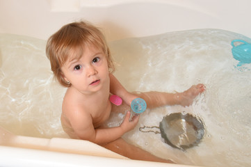 Baby in bath