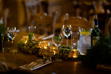 Beautiful wedding reception table decoration