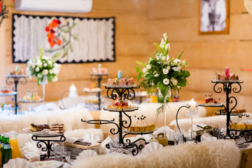 Beautiful wedding reception table decoration
