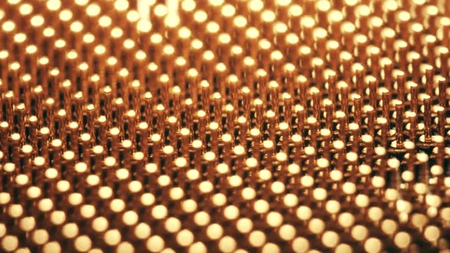 Pins of a CPU or central processor unit, macro dolly shot