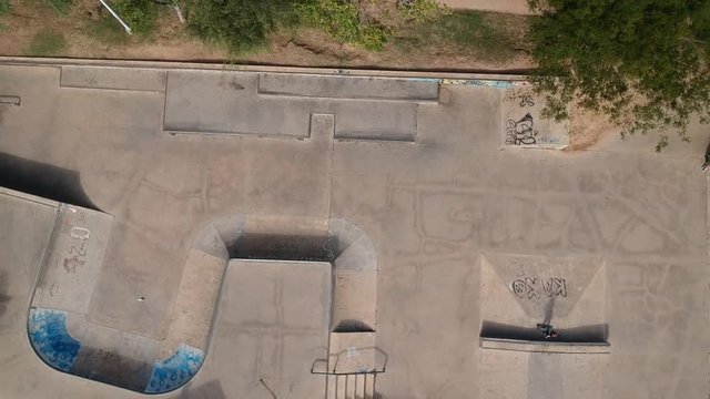 Drone flight over skete track. Santa Fe, Argentina.