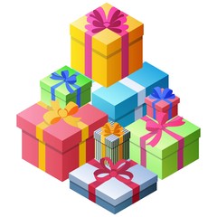 A Lot of Gift Boxes of Different Sizes and Colors