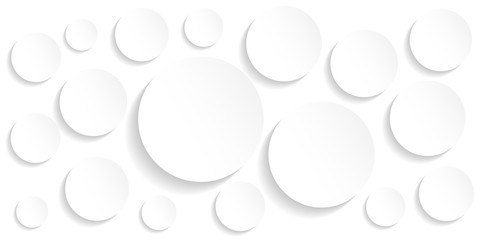 White paper circle with shadows on white background. Vector illustration