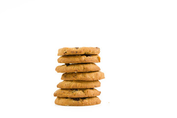 Cookies on white background. Copy space.