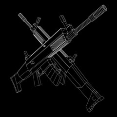 Naklejka premium Assault automatic fire rifle