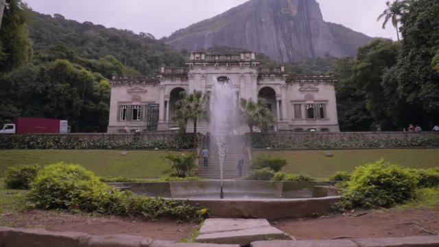 Parque Lage Fountain in Rio de Janeiro, Brazil in Slow Motion
