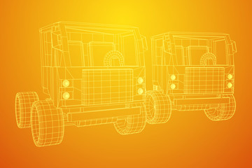 Truck or lorry car. Vector.