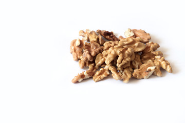 heap of nuts isolated on white background
