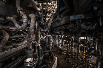 Furnace catwalk in an abandoned steel factory