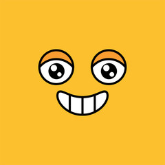 Smiling cheerful emoji vector illustration