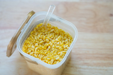 Dried or roasted or fried mung dal a appetizer snack